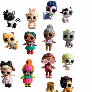 LOL Surprise Dolls & Pets Bundle/Lot — 13 pieces total (as pictured).